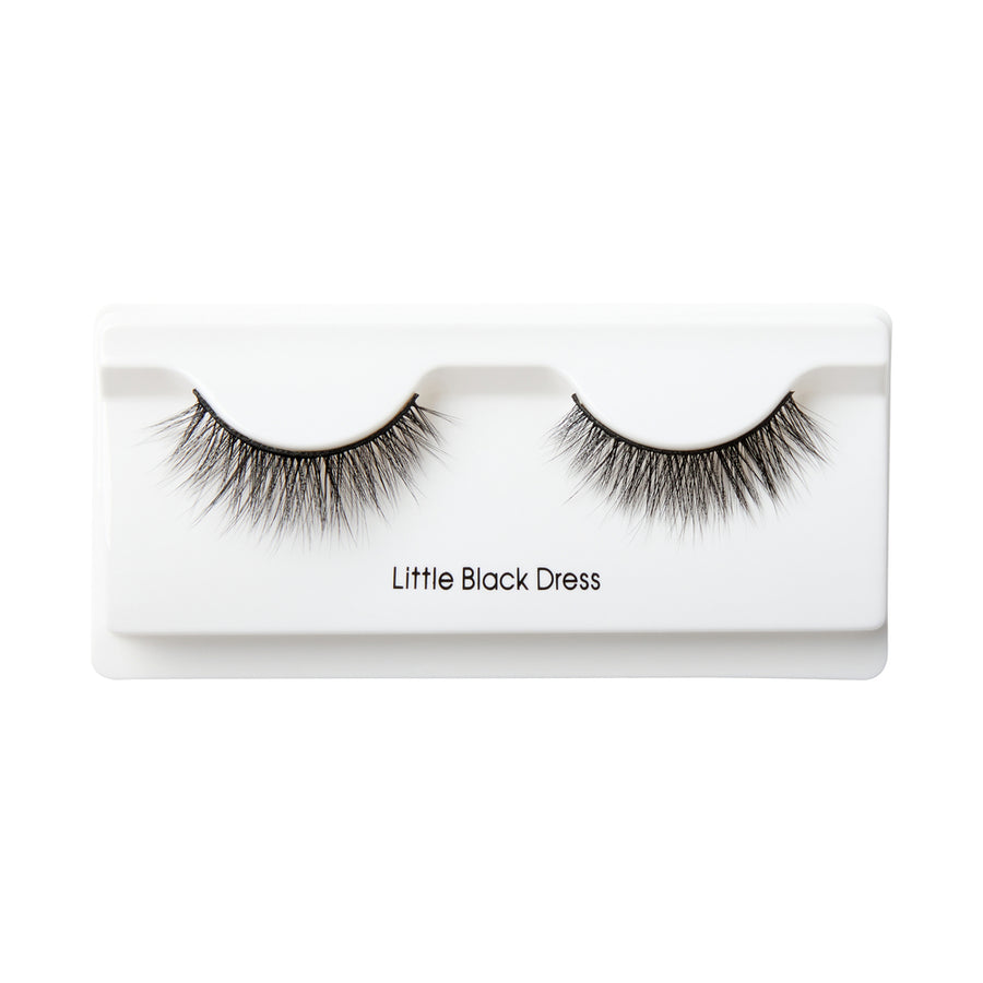 little black dress lashes Kiss Lash Couture Reusable Faux Mink Lashes, Dress, 4 Pairs, 12mm Length, Trim to Fit, Natural-Look Wispy Flared Strip with Knot-free Band, Featherlight, Cruelty-Free Vegan : Beauty & Available in a variety of styles Kiss Lash Couture Faux Mink