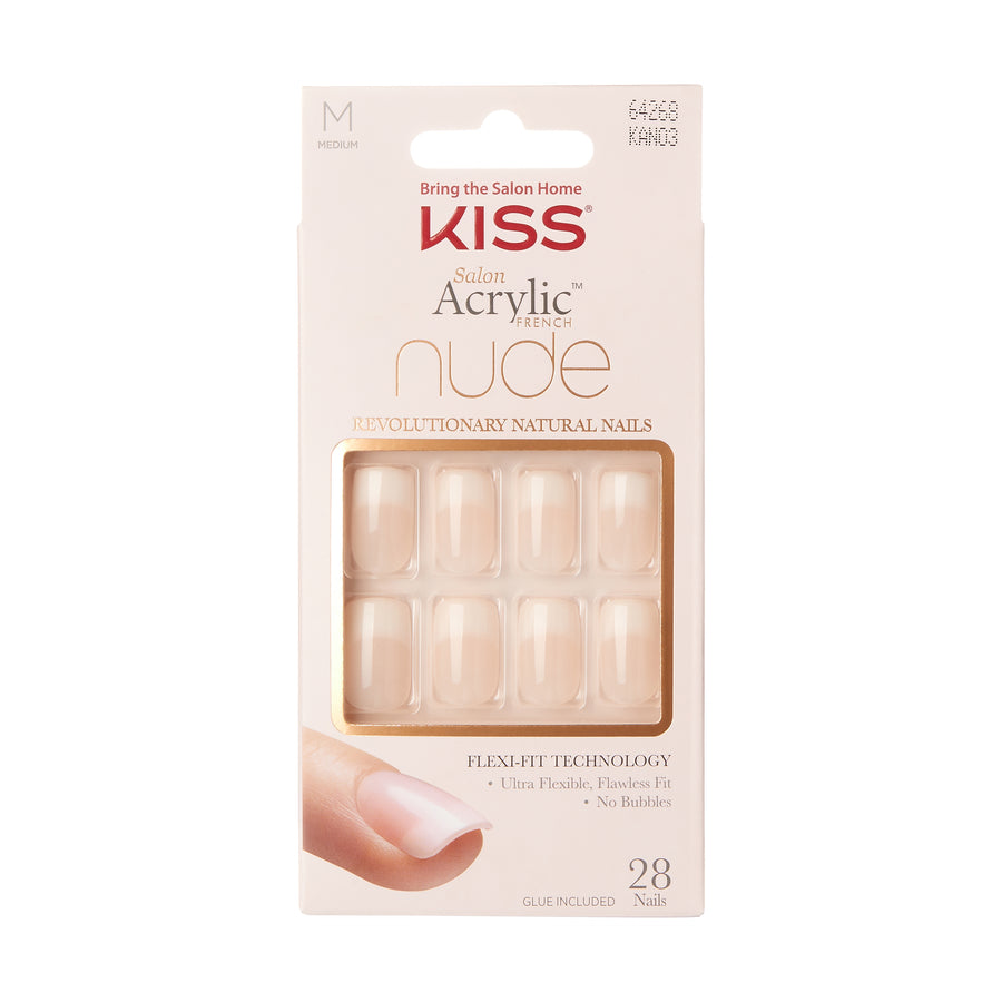 Kiss Salon Acrylic Nude French Nails - Cashmere |KAN03|